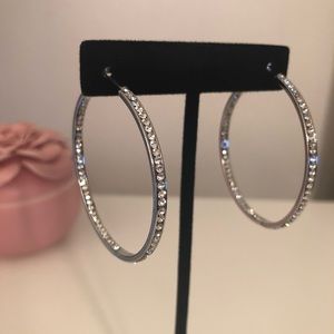 2” Crystal Inside Out Hoop Earrings